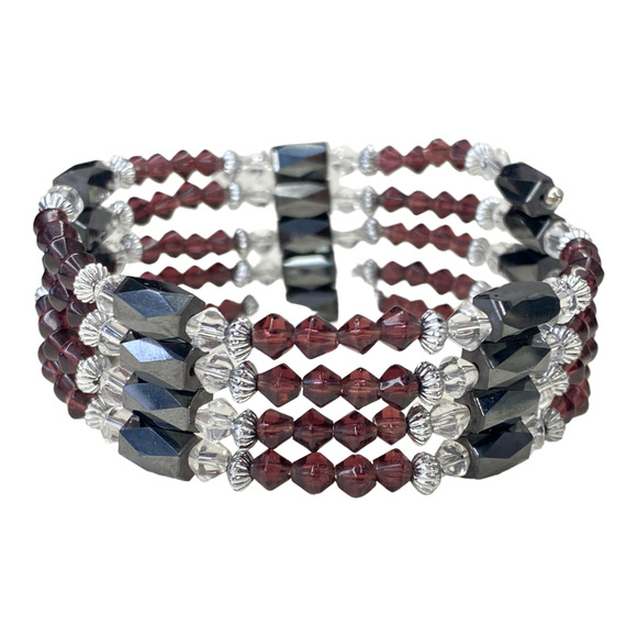 Hematite Magnetic Therapy Wrap Bracelet - Picture 4 of 6